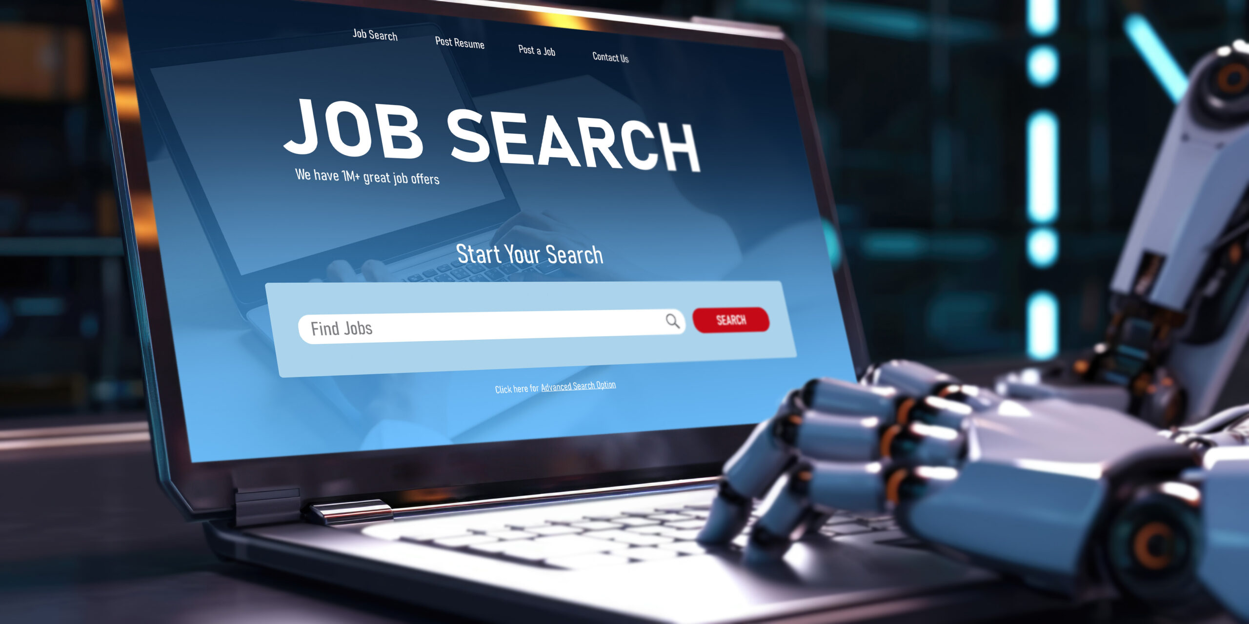 Online job search on brisk website for worker to search for job opportunities